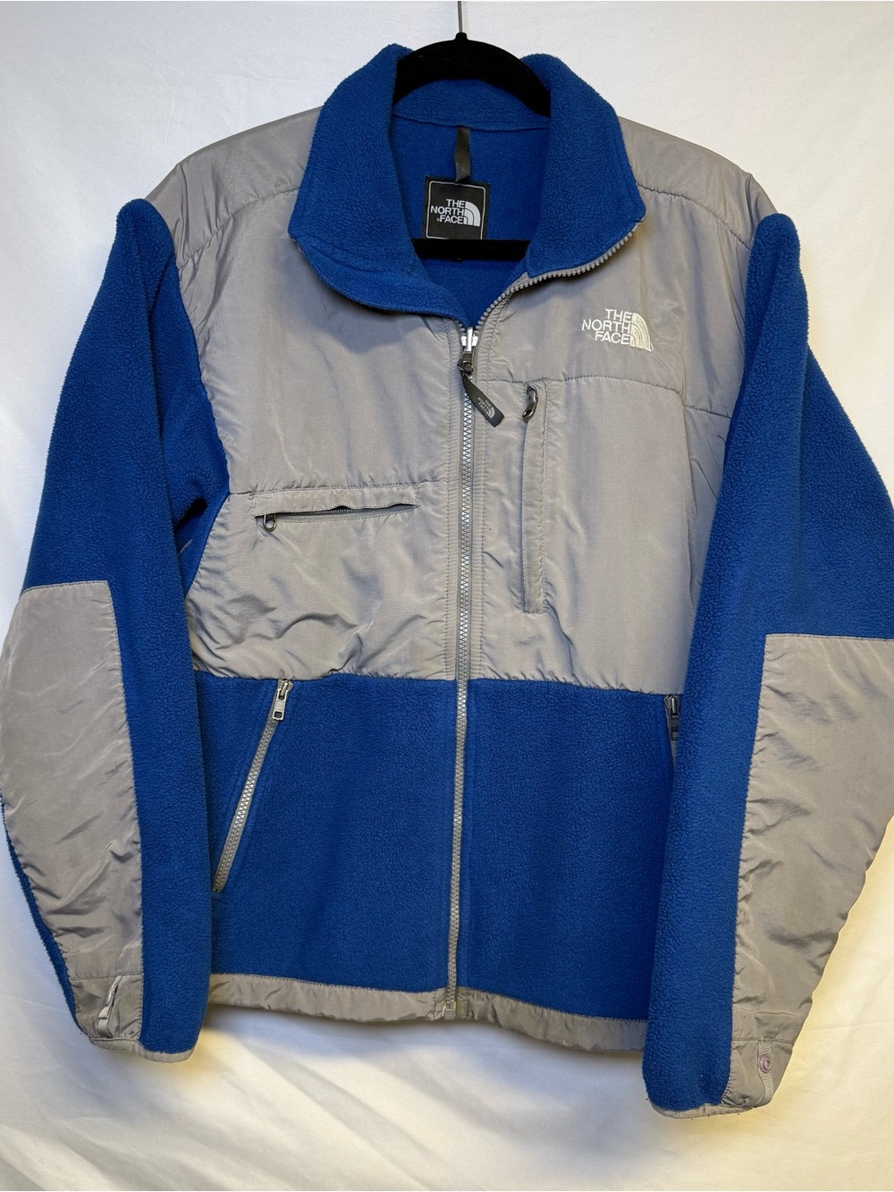 The North Face Blue and Gray Men's Hybrid Fleece Jacket